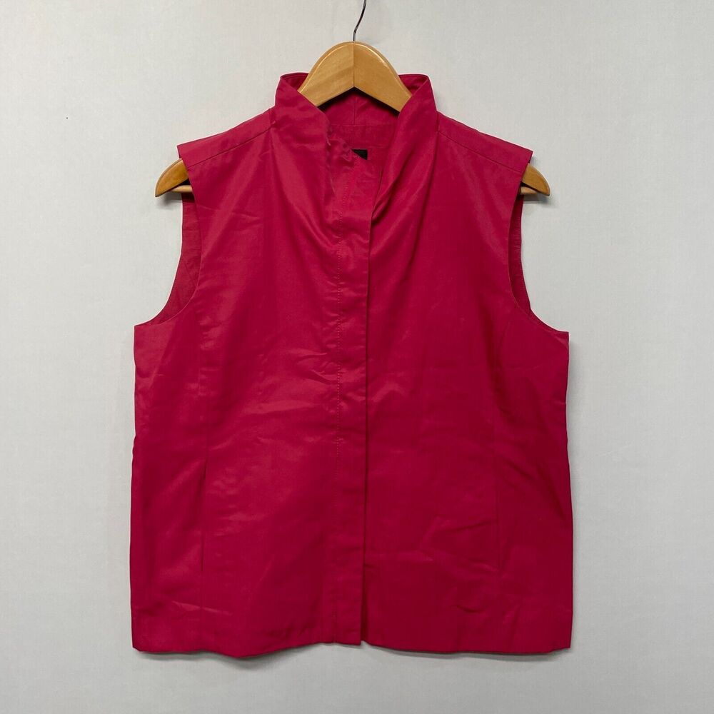 Eileen Fisher Women Sleeveless Full Zip Vest Jacket Size Medium Pink M268 -15